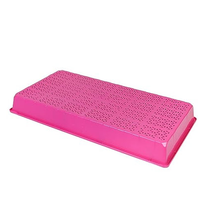 SUNPACK 10" x 20" Heavy Duty Mesh Plastic Seed Starting Tray, Magenta, 2.3" (Pack of 10) - Ensures Water Drainage and Aeration, Perfect for Greenhouses or Indoor Gardening - color: Magenta