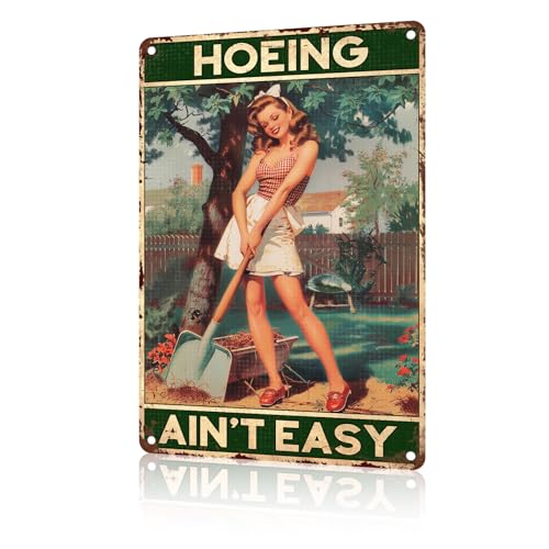Garden Sign Hoeing Ain't Easy Gardening Wall Art Decoration Yard Indoor Outdoor Decor 8 x 12 Inch - color: Garden 7, size: 8x12Inch(20x30cm)