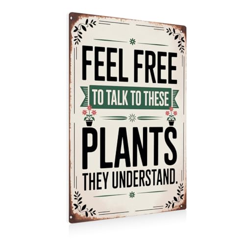 BEASTZHENG Cottagecore Garden Signs for Outside Decor Gifts Vintage Gardening Metal Tin Signs for Home Garden Greenhouse Living Room Bedroom Yard Outdoor Decor 8X12 Inches - color: Plants