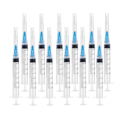 20 Pack 3ml Syringes with 23 Gauge 1 inch, Sterile Luer Lock Lab Syringes for Scientific Measuring and Refilling, Individual Package - color: 20 Pack, size: 3ml 23Ga 1"(Luer Lock)