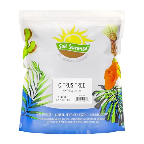 Soil Sunrise Citrus Tree Potting Soil Mix (8 Quarts) Special Blend for Indoor Oranges, Lemons, Limes and More - size: 8 Quarts
