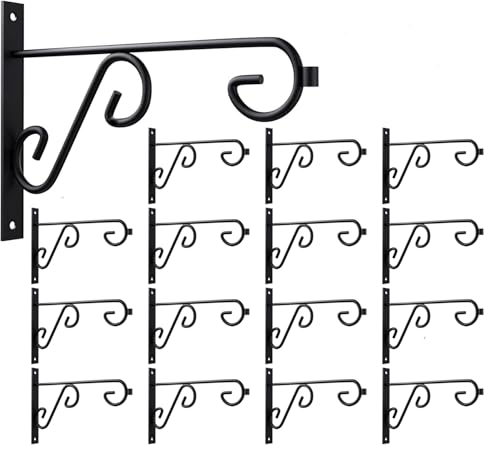 plant hanger bracket Bulk 16Pack Black 6Inch Metal Wall Hook Indoor Outdoor - color: Black/16Pack, size: 6 Inch