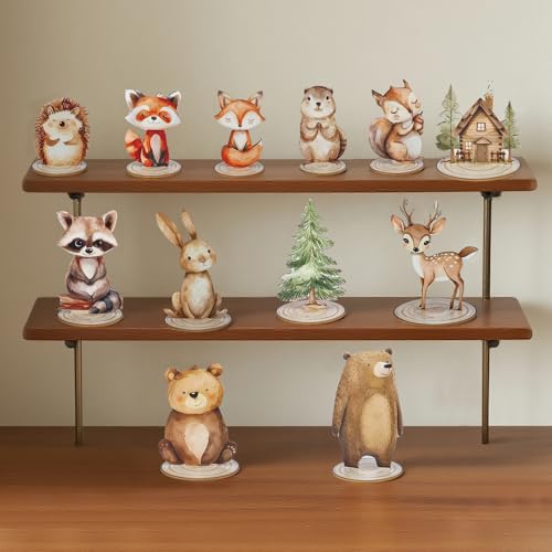 12 Pack Woodland Animals Baby Shower Decorations, Kid Forest Happy Birthday Decoration Centerpieces for Tables Woodland Nursery Animal Decor Home Office Farmhouse
