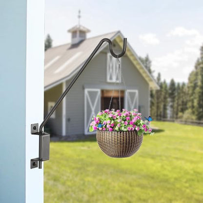 AILIN YELOKIE Heavy Duty 16" Deck Hook - 360° Swivel Plant Hanger with 12 Positions, Rust-Proof Steel Bracket for Bird Feeders/Pole & Hanging Plants - size: 16in-1