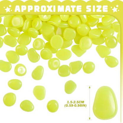 OSOPOLA 150 PCS Glow in The Dark Rocks - Yellow Luminous Stones - color: Yellow/150 pcs, size: 2.5x2x0.5cm