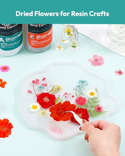 Dried Flowers, Resiners 174Pcs Pressed Flowers for Craft Red Real Natural Dried Flowers Dry Leaves Kit for DIY Making Crafts Resin Soap Candle Scrapbook Supplies Card Making Jewelry - color: Cherry 174pcs