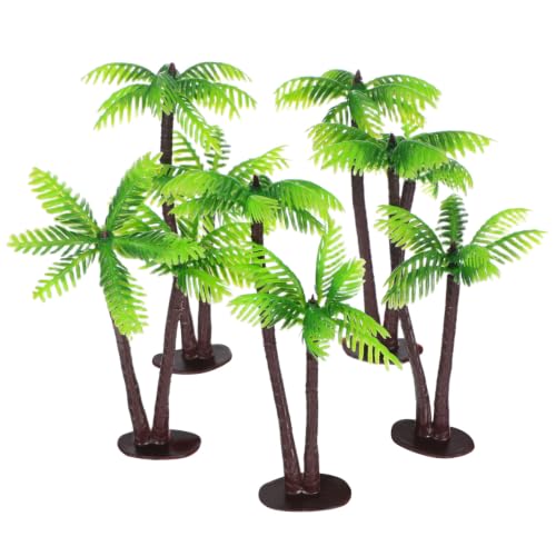 5Pcs Miniature Coconut Palm Tree Ornaments for DIY Micro Landscape Bonsai Craft Artificial Mini Trees for Fairy Gardens Terrariums and Home Decor