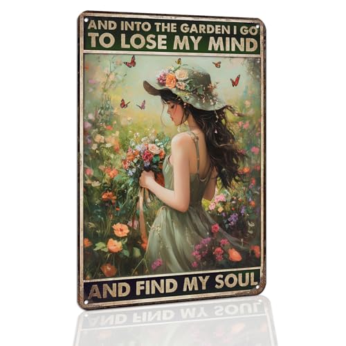 Funny Garden Metal Sign 8x12 Inch,Wall Art Decor - color: Green -4