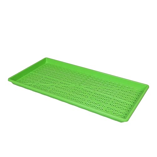 SUNPACK 10" x 20" Heavy Duty Mesh Plastic Seed Starting Tray, Green, 1" - Ensures Water Drainage and Aeration, Perfect for Greenhouses or Indoor Gardening - color: Green