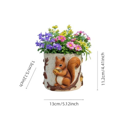 Cute Squirrel Succulent Planter with Drainage Hole, Unique Garden Plant Pots for Indoor/Outdoor Plants, Plant Gifts for Mother's Day, Birthday, Christmas