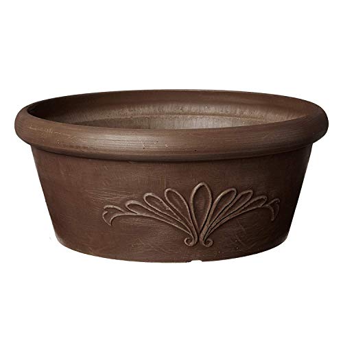 Arcadia Garden Products PSW TA20C Plastic/Stone/Wood Composite Bulb Pan – No Drainage Hole (Drillable), 8"x3", Chocolate - color: Chocolate, size: 8"x3"