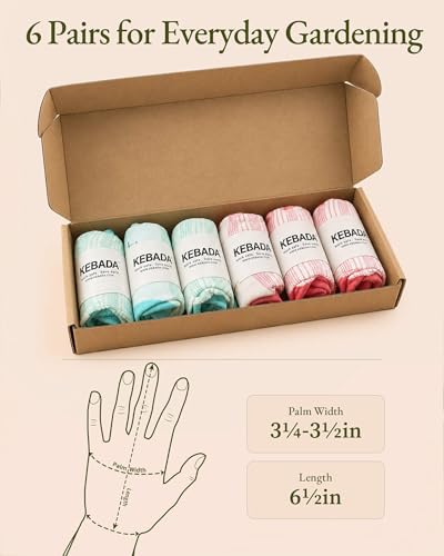 Kebada Gardening Gloves for Women, MicroFoam Latex Coated, Gifts, 6 Pairs | Aqua & Red, Breathable Polyester Liner, Flexible Fit, Washable, Secure Grip, Recycled PET, Women's Garden Gloves - color: Rose Pink & Aqua Blue 6 Pairs, size: Medium ( 6 Pairs )