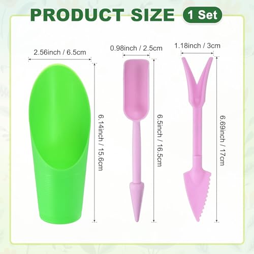 M METERXITY 1-Set Succulent Tools, Plastic 2-in-1 Mini Garden Shovel Hand Succulent Transplanting Tools Garden Shovel Transplant Trowel for Planting/Digging/Aerating/Sowing [Green,Purple] - color: Green,Purple