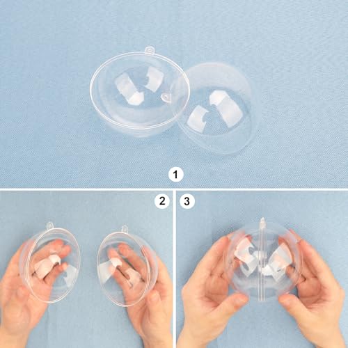 39 Pcs 4 Inch Clear Acrylic Fillable Balls, Christmas DIY Fillable Ornaments Balls, Acrylic Ornaments Ball for Christmas, Holidays, Weddings, Parties, and Home Decor - size: 39 Pcs 4 Inch Clear Acrylic Fillable Balls