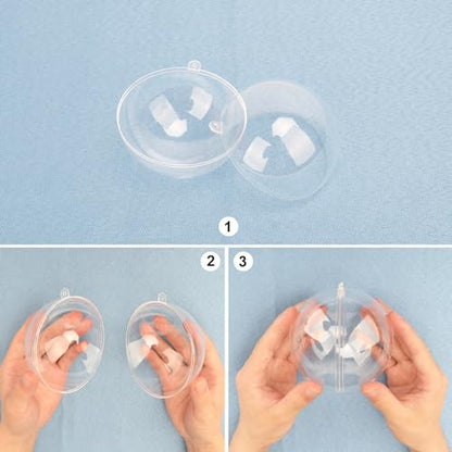 39 Pcs 4 Inch Clear Acrylic Fillable Balls, Christmas DIY Fillable Ornaments Balls, Acrylic Ornaments Ball for Christmas, Holidays, Weddings, Parties, and Home Decor - size: 39 Pcs 4 Inch Clear Acrylic Fillable Balls