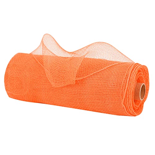 Orange Deco Mesh 10 Inch Rolls Halloween Mesh Orange Mesh Ribbon for Wreaths, Christmas Tree, Garland, Staircase, Mailbox, Centerpiece, Decorating and Crafts (30 Feet) - color: Orange