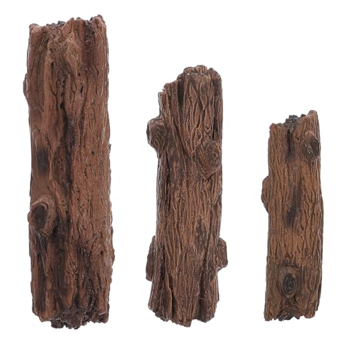 DOITOOL 3Pcs Tree Stumps, Fairy Garden Miniature Tree Stump Decor Dollhouse Supplies Micro Landscape Decor Mini Stump Resin Terrariums Bonsai