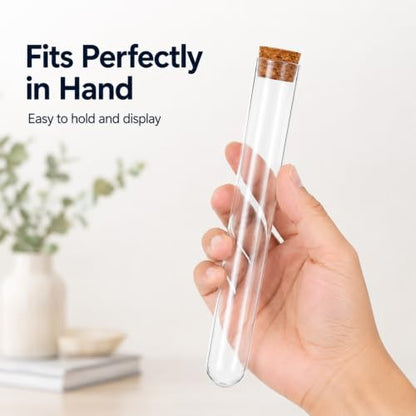 55 Pcs Plastic Test Tubes with Cork Stoppers, 35 mL Plastic Test Tubes, 0.8 x 6.1 in Propagation Tube Round Bottom Tube for Bath Salt, Candy, Beads, Powder, Party Favors and Lab Storage