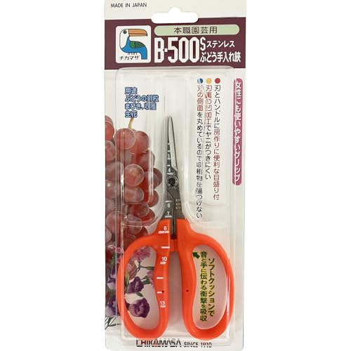 Stainless Steel Grape Scissors B-500S (Orange)