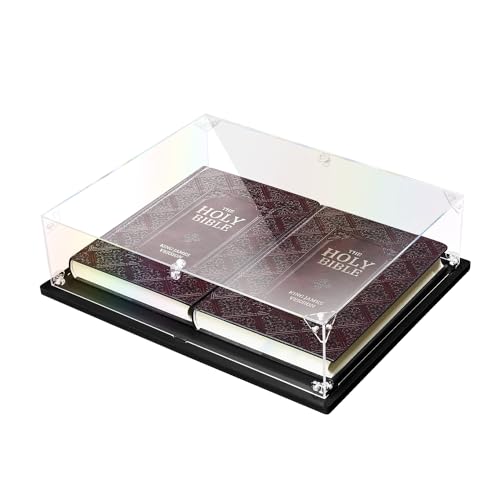 Clear Acrylic Display Case for Bible, Book Display Case, Stamp or Coin Collection Display Case Self Assemble Display Case Collectibles Acrylic Display Box(32x25x8cm, 12.6x9.8x3.1inch) | dofopo Stamp or Coin Collection Display Case Easy Assemble Boxes Acry