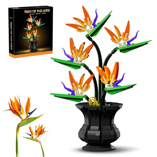 Bird of Paradise Building Set, Botanical Flower Model Kit, Gift for Adults - color: Bird of Paradise Flower