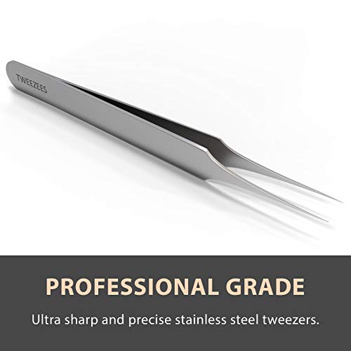 Ingrown Hair Tweezers | Pointed Tip | 2 Pack | Precision Stainless Steel | Extra Sharp and Perfectly Aligned for Ingrown Hair Treatment & Splinter Removal For Men and Women | By Tweezees - size: 2 Pack