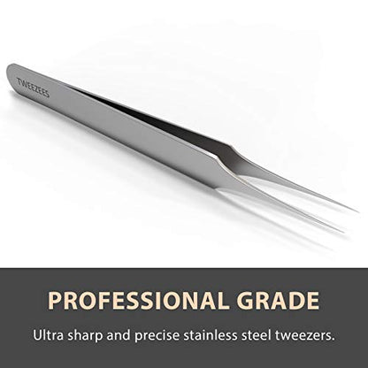 Ingrown Hair Tweezers | Pointed Tip | 2 Pack | Precision Stainless Steel | Extra Sharp and Perfectly Aligned for Ingrown Hair Treatment & Splinter Removal For Men and Women | By Tweezees - size: 2 Pack