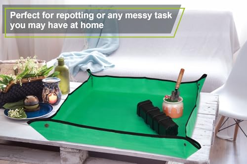 30" X 30" Large Plant Repotting Mat for Indoor Plants Potting Soil, Foldable Waterproof Plant Repotting/Potting Tray, Potting Mat for House Plants Succulents Gardening Tools Gifts for Gardener - size: Medium 30 x 30"