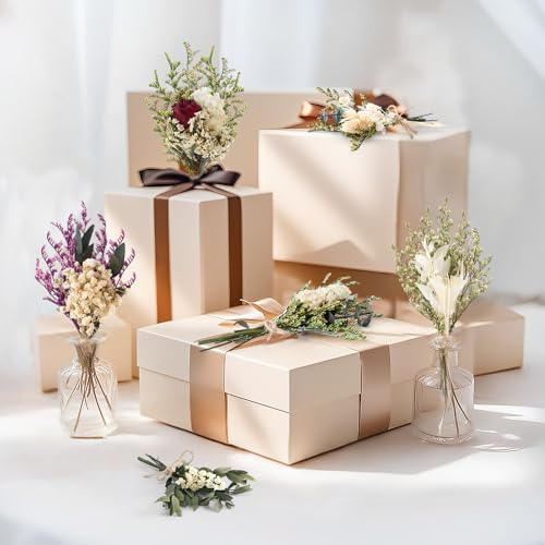 12/24 PCS Charming Dried Flowers Bouquet for Vase Various Dried Wildflowers with Stems Mini Handmade Wildflowers Natural Real Flowers Bulk Flowers Craft (White Series, 24 PCS) - color: White Series