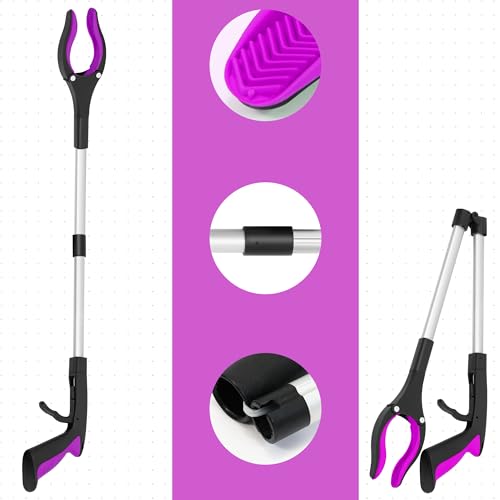 Grabber Reacher Tool - 2 Pack 32” Reacher Grabber Tool with Strong Magnetic and Swivel Head - Pick Up Stick Grabbers for Seniors, Trash, Surgery Recovery Must Haves Gifts(Pink) - size: Pink(Pack of 2)