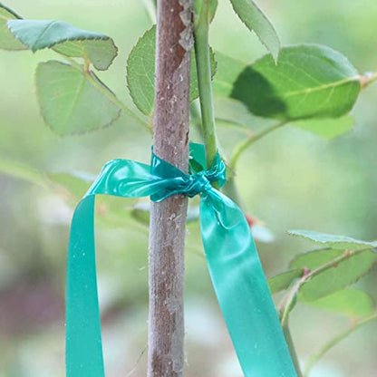 Easytle Garden Tie Tape 0.45" 290 Ft, Stretch Tie Tape Roll, Sturdy Plant Ribbon Garden Green PVC Plastic Stake Gardening Tools for Indoor Outdoor Patio Plant Use - size: 290 ft
