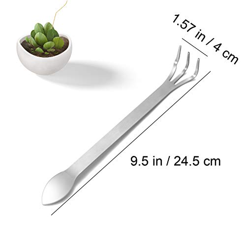 304 Stainless Steel Gardening Root Rake,8.2 inch Prong Bonsai Tools,Gardening Cultivator Soil Tools with Ergonomic Handle