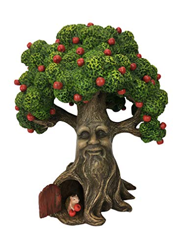 GlitZGlam Fairy Garden Miniature Tree Harry The Hedgehog’s Apple Tree (9.25 Inch Tall) for The Garden Fairies and Lawn Gnomes Part of The Beautiful Azarian Collection. A Fairy Garden Accessory