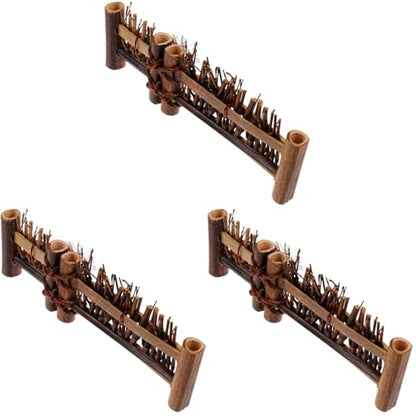 Abaodam Mini Bamboo Fence Decor 3-Pack Micro Landscape Photo Prop Bamboo Screen Fence for Fairy Garden Bonsai Ornament Small Garden Border Patio Lawn Outdoor Decor 6.88 X 2.04 X 2.36 in