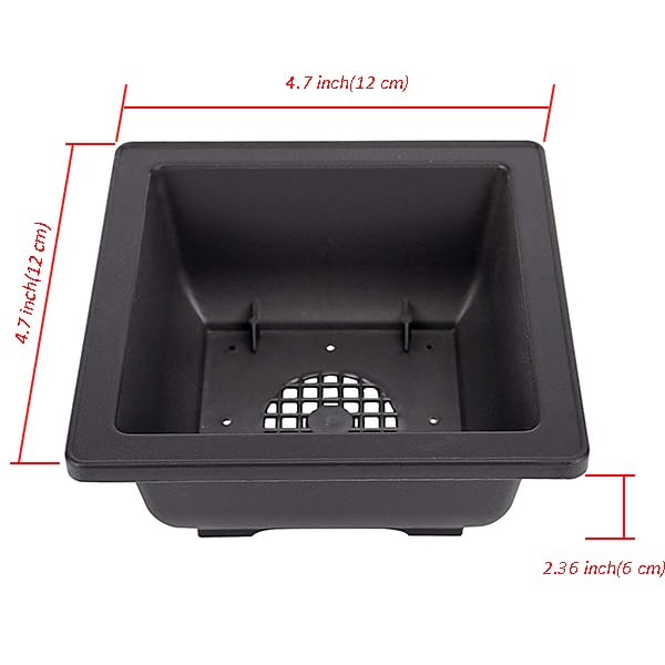 ZOENHOU 20 PCS 4.7 Inch Bonsai Training Pots, Square Plastic Bonsai Plants Growing Pot with Deep Humidity Trays for Garden, Yard, Office, Living Room, Balcony - size: 4.7x4.7 Inch