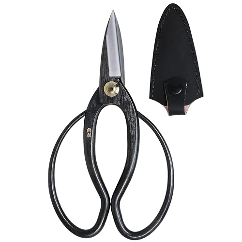 KAKURI Bonsai Scissors Made in Japan 7", Japanese Carbon Steel Blade, Okubo Shears for Bonsai and Garden Use - style: Okubo