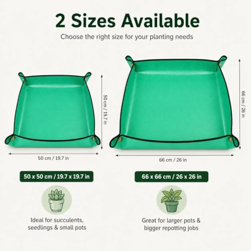 1PC Repotting Mat, Waterproof Plant Potting Mat for Indoor Gardening, Soil Change and Transplanting, Mess-Free Gardening Accessory for Plant Lovers(26 * 26Inches（66 * 66cm）) - size: 26*26Inches（66*66cm）