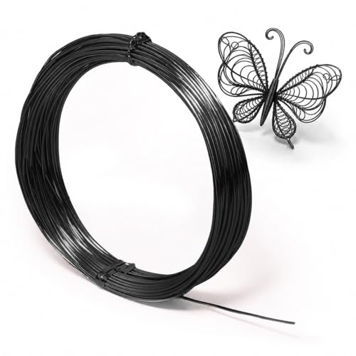 14 Gauge Aluminum Craft Wire 33 Feet Bendable for Jewelry Making - color: black, size: 14 Gauge
