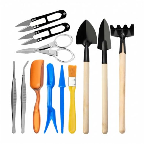 12 PCS Mini Gardening Tools Set, Succulent & Bonsai Hand Tools, Plant Care Kit for Mini Garden and Terrarium