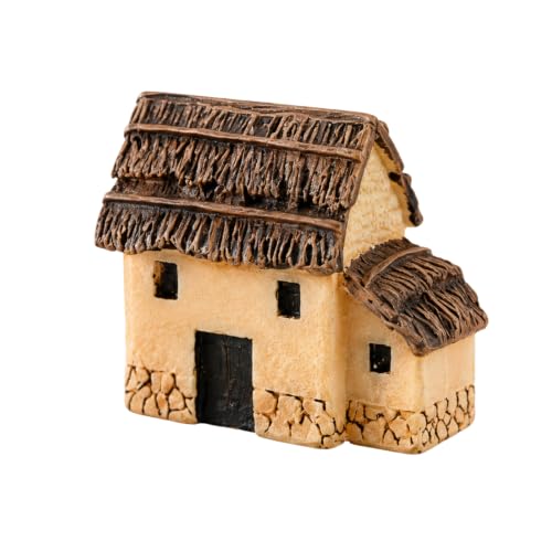 Fairy Garden Mini House Accessories, Miniature Village Hut Figurine Cottage, DIY Micro Landscape Decor Ornaments for Bonsai, Succulent Planting (A) - color: A