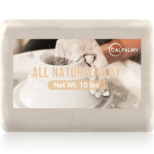 CalPalmy 10 lb White Pottery Clay for Sculpting, Hand Building & Kiln