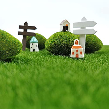 SNAIL GARDEN 13PCS Fairy Artificial Grass, 8Pack Life-Like Garden Lawn with 5Pcs Artificial Moss Rocks-Miniature Ornament Garden Fairy Accessories for DIY Decoration(6 x 6 Inch)