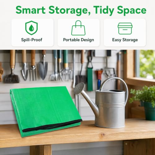 2 Pack-Repotting Mat for Indoor Plant Transplanting and Mess Control Thickened Waterproof Potting Tray Foldable Potting Mat Portable Gardening Mat Garden Gifts(26.8"x 26.8") Green - size: 2 Pack - 26.8 x 26.8 Inch, Green