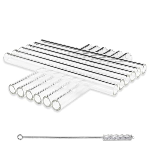 12 Pcs 6 Inches Borosilicate Glass Tubes, Gtysmox 12mm Diameter 2mm Thickness Clear Glass Tubing with 1 Cleaning Brush for DIY Making Glass Crafts - size: 6 inches