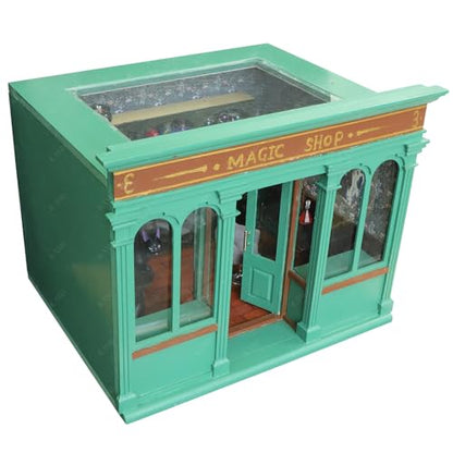 iLAND Wooden Dolllhouse Room Box on 1/12 Scale, Wood Houses for Crafts to Make a Miniature Coffee Shop, Magic House, Store Classic & Creative