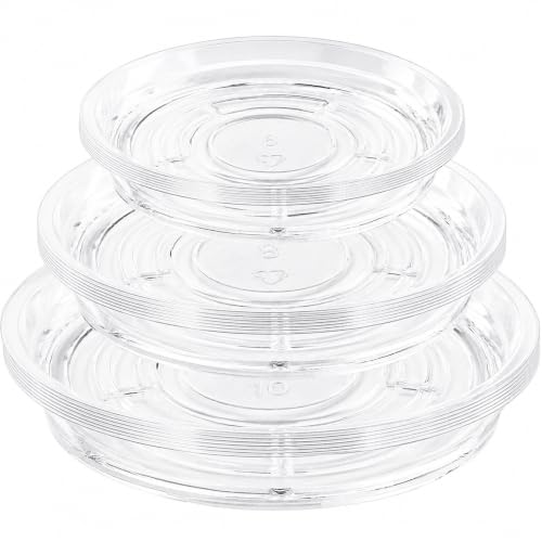 21 Pack Clear Plastic Plant Saucer Drip Trays (6 inch /8 inch /10 inch) Plant Plate Dish for Indoor Flower Pots and Planters, Bulk - color: Clear, size: 6 8 10 inch: 21 pcs