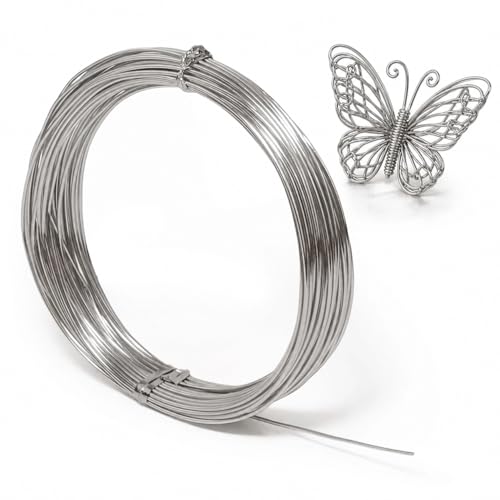 10 Gauge Aluminum Craft Wire 33 Feet Bendable for Jewelry Making - color: silver, size: 10 Gauge