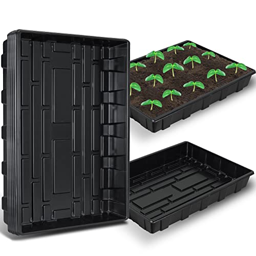 Gardzen 10 Pack Seed Trays, Reusable Plant Grow Trays, Ideal for Seed Starting, Microgreens, Indoor Gardening, and Greenhouse Plant Nurseries - No Drain Holes, 17.3" x 13" | 17.3"x13" Growing Trays for Seed Starting, Microgreens and Greenhouse Gardening w