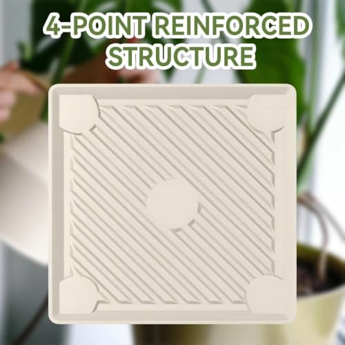 11" SquarePlant Caddy Beige with Hidden Wheels & Garden Tools Set | 1-Pack 230 LBS Heavy Duty Plant Caddy with 360° Silent Wheels for Large Planters & Heavy Items Indoors/Outdoors - size: 11 Inch - Beige (1 Pcs)