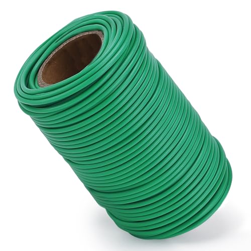 TELENT OUTDOORS 130 Feet Soft Plant Tie Green Twist Garden Ties for Plants Gardening Home Office Organization TPR Garden Ties Supplies with 2.5mm Diameter - color: green